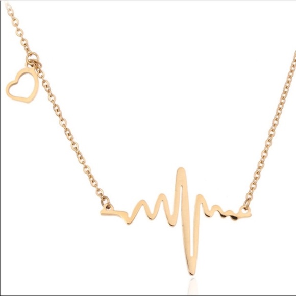 Heartbeat Gold Necklace - Picture 3 of 3